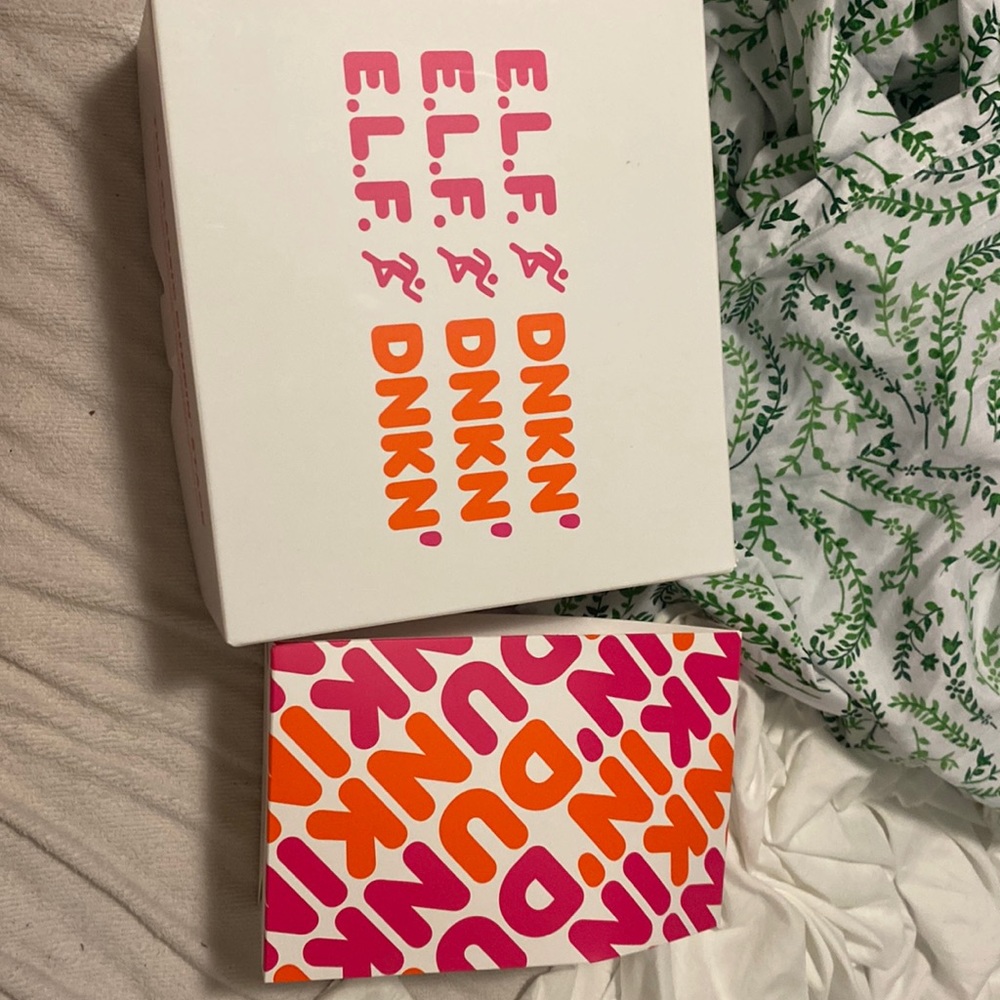 Elf x Dunkin box and bag